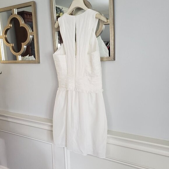 NWT REISS 6 White Gauzy Ruched Front Feminine Flirty Bridal After Party Dress - Picture 14 of 17